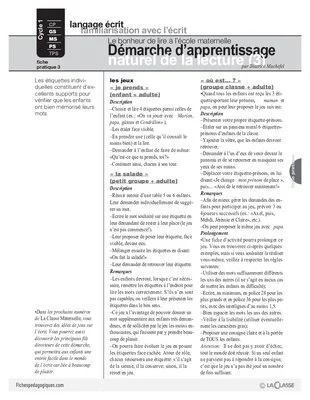 Démarche d'apprentissage naturel de la lecture (3)