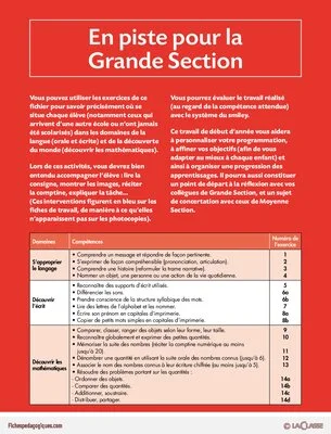 En piste pour la Grande Section