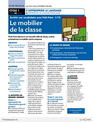 Enrichir son vocabulaire avec Petit Frère (1) / Le mobilier de classe