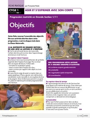 Progression motricité en GS (1) / Objectifs