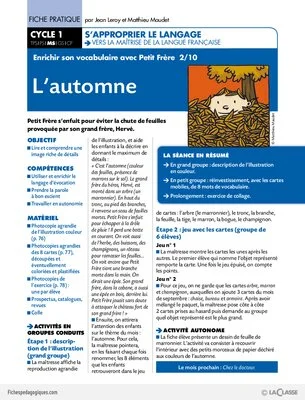 Enrichir son vocabulaire avec Petit Frère (2) / L'automne
