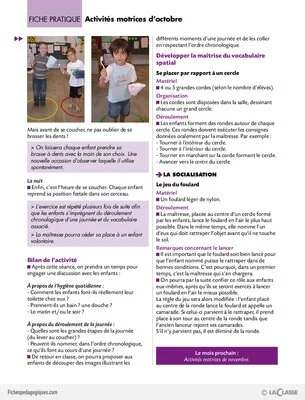 Progression motricité en GS (3) / Octobre