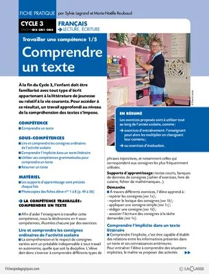 Travailler une compétence (1) / Comprendre un texte