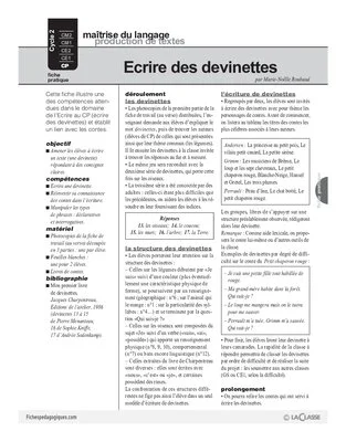 Ecrire des devinettes