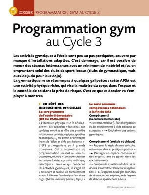 Programmation gym au Cycle 3
