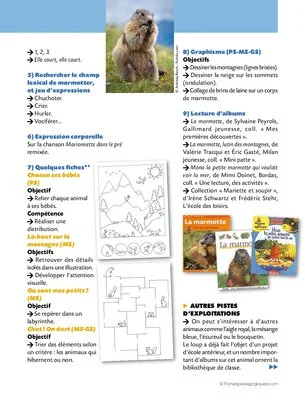 Projet de classe: à la montagne