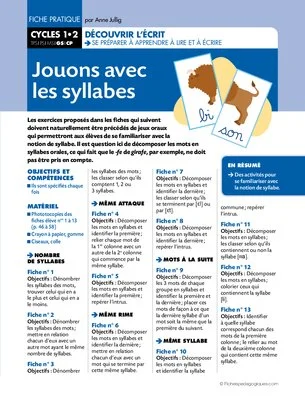 Jouons avec les syllabes