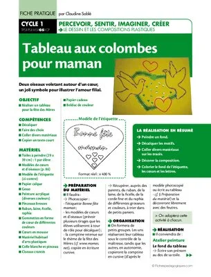 Tableau aux colombes pour maman