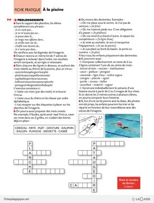 L'imagerie de la classe : À la piscine