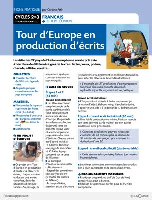 Tour d'Europe en production d'écrits
