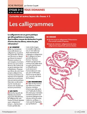 Curiosités et leçons de choses (3) / Les calligrammes