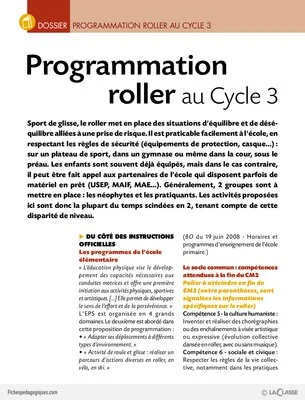 Programmation roller au Cycle 3
