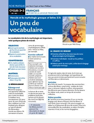 Hercule et la mythologie (5) / Un peu de vocabulaire