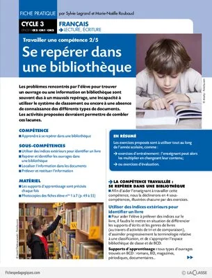 Travailler une compétence (2) / Se repérer dans une bibliothèque