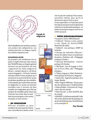 Jeux d'écriture poétique (du CP au CM2)