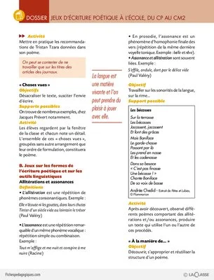 Jeux d'écriture poétique (du CP au CM2)