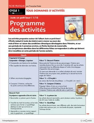 Juste un petit bout (1) / Programme des activités