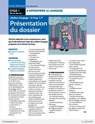 Ateliers langage : le loup (1) / Présentation du dossier