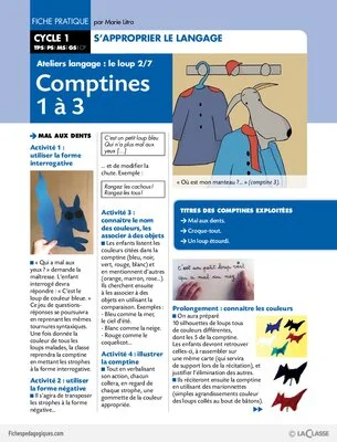Ateliers langage : le loup (2) / Comptines 1 à 3
