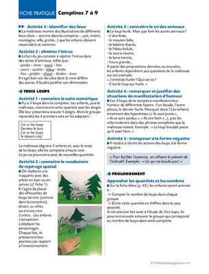 Ateliers langage : le loup (4) / Comptines 7 à 9