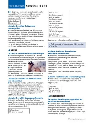 Ateliers langage : le loup (7) / Comptines 16 à 18