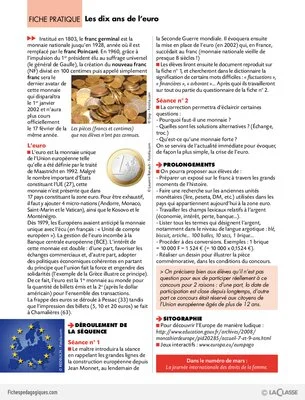 Exploiter l'actu / Les dix ans de l'euro