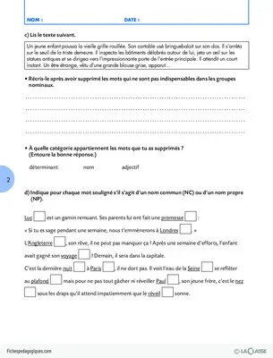 Travailler une compétence (3) / Identifier, utiliser les expansions du nom