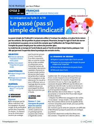 La conjugaison au Cycle 3 (6) / Le passé (pas si) simple de l'indicatif