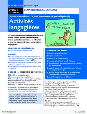 Activités autour d'un album : Le petit bonhomme de pain d'épice