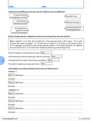 Travailler une compétence (4) / Utiliser un dictionnaire