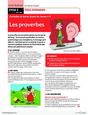 Curiosités et leçons de choses (9) / Les proverbes