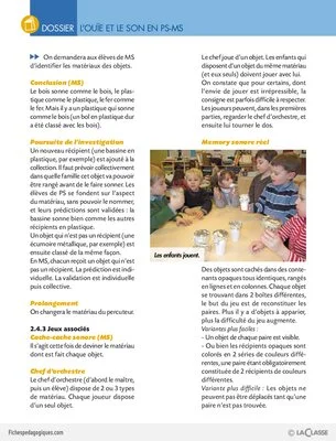 L'ouïe et le son en PS-MS (dossier)