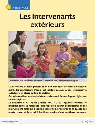 Loi / Les intervenants extérieurs