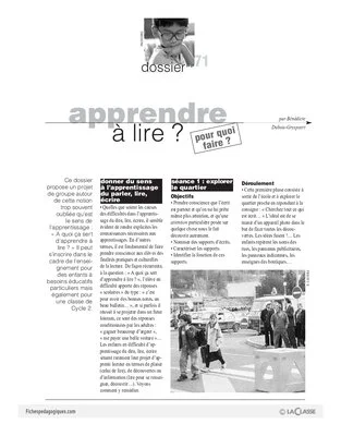 Apprendre à lire ? Pour quoi faire ?