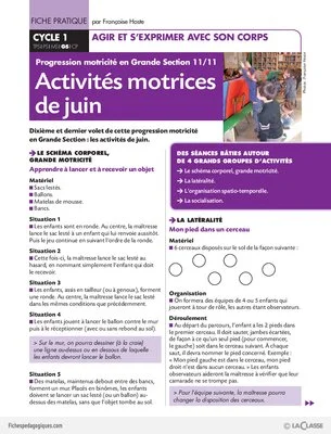 Progression motricité en GS (11) / Activités motrices de juin