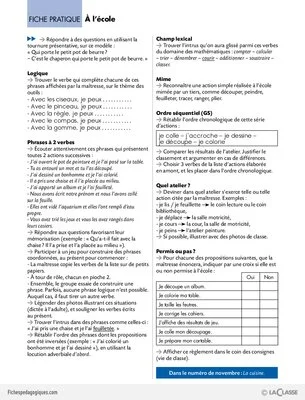 Les verbes d'action (1) / A l'école