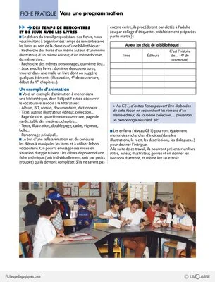 La littérature au Cycle 2 (1) / Vers une programmation