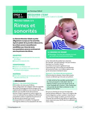 Activités autour d'une chanson / Monsieur Salade