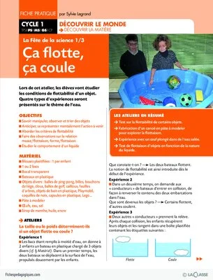 Ateliers scientifiques pour la Fête de la Science
