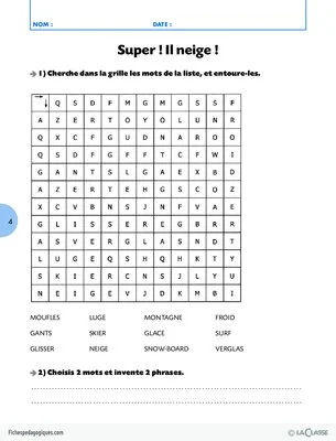 Vocabulaire Cycle 2 / Une année de mots mêlés