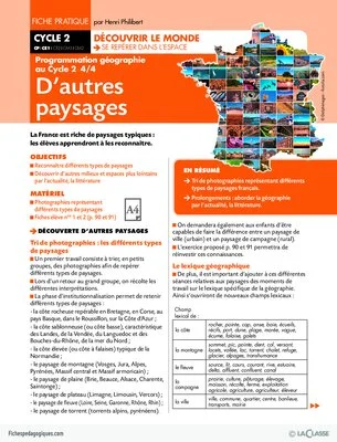Programmation géographie au Cycle 2