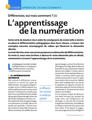 Différencier, oui mais comment ? (2) L'apprentissage de la numération
