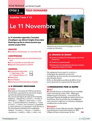 Exploiter l'actu / Le 11 novembre