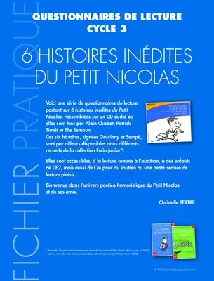 Questionnaire de lecture / 6 histoires inédites du Petit Nicolas