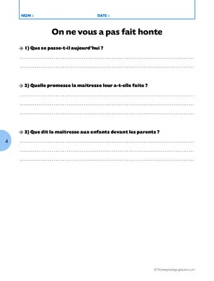 Questionnaire de lecture / 6 histoires inédites du Petit Nicolas
