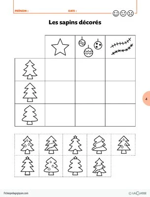 Tableaux à double entrée de Noël