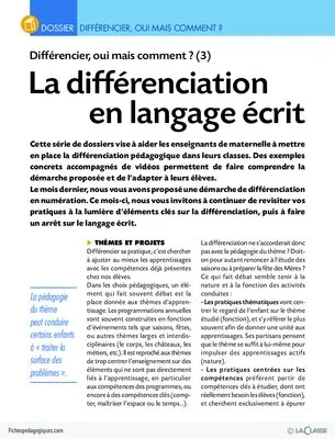Différencier, oui mais comment ? (3) La différenciation en langage écrit