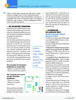 Différencier, oui mais comment ? (3) La différenciation en langage écrit