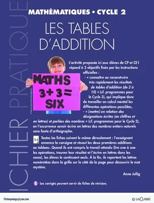 Mathématiques : les tables d'addition