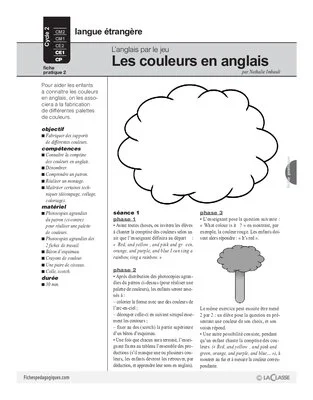 Les couleurs en anglais